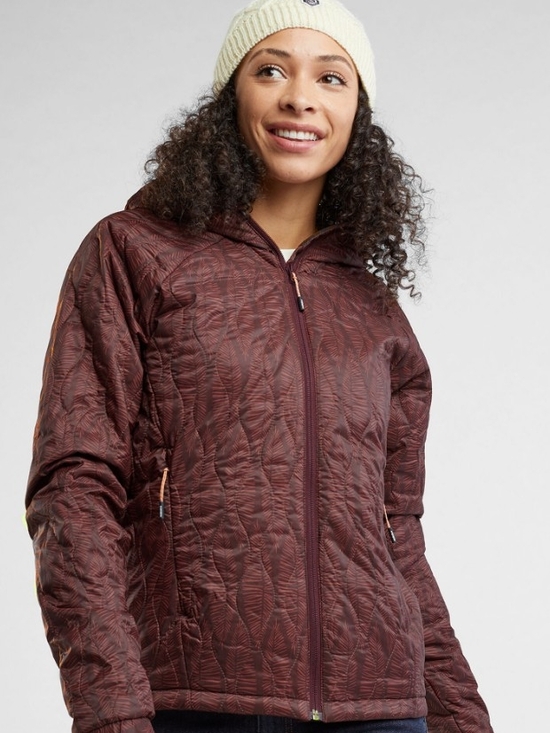 Maloja Jackets & Blazers - Women's Quilted Hooded Puffer Jacket in Deep Chrysanthenum Size Medium